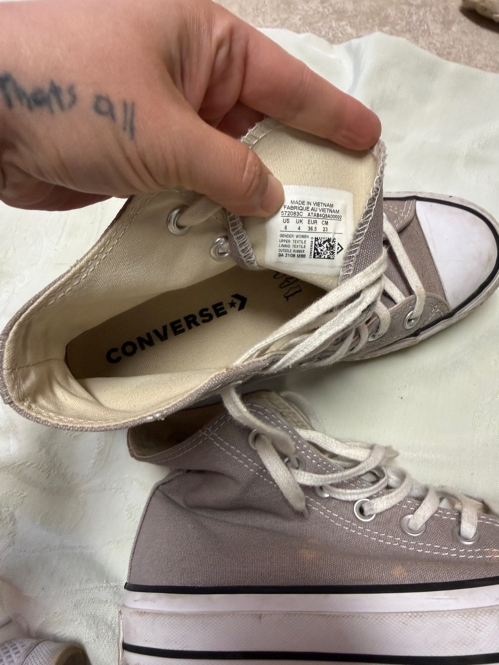 Bundle of 2 Converse platform sole High-Top Sneakers in Pink and grey - Picture 6 of 7